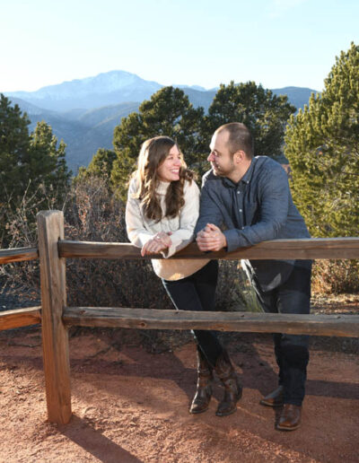 engagement photos looking at each other