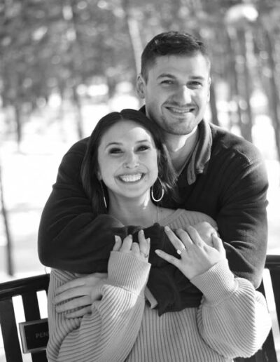 black and white engagement photos